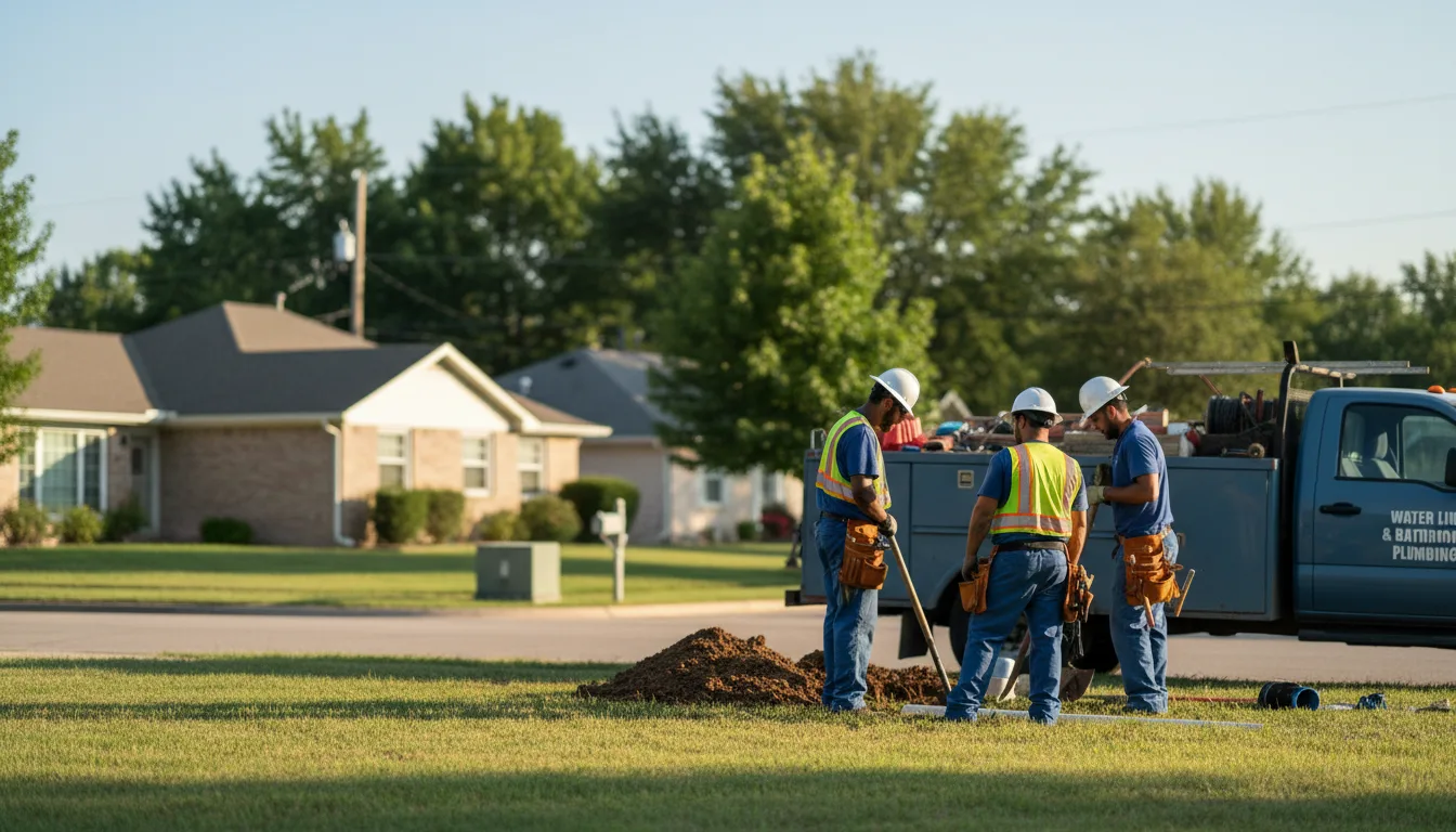 Residential water line and bathroom plumbing service in Loveland, OK